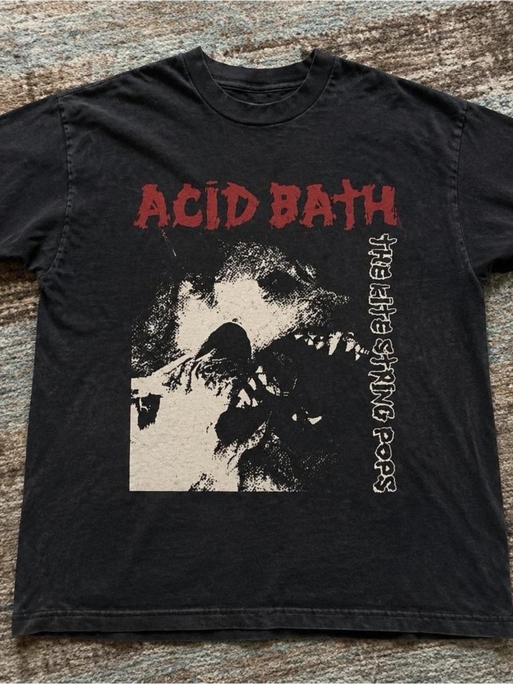 Gildan Black Acid Bath Graphic Tee with Red Logo